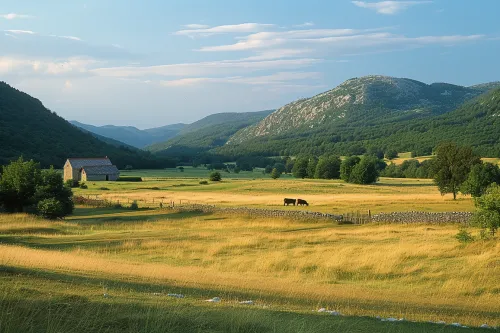 Activités humaines durables en parc national  :  agriculture de montagne, pastoralisme et récolte raisonnée préservant paysages et biodiversité