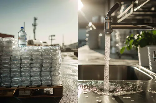 Comparaison des impacts environnementaux entre eau du robinet et eau en bouteille, ressources, pollution et climat