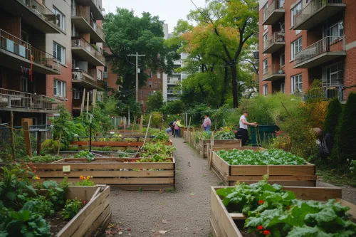 Jardins partagés en milieu urbain favorisant biodiversité, lien social et nature au cœur des quartiers modernes