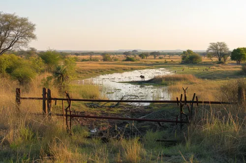 Espèces sauvages dans une réserve naturelle fragmentée, confrontées à la pollution, au climat et au braconnage