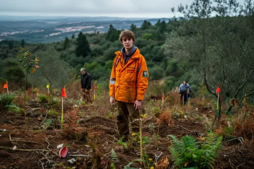 Vue détaillée de méthodes contemporaines de reforestation illustrant techniques éprouvées et bonnes pratiques durables en sylviculture