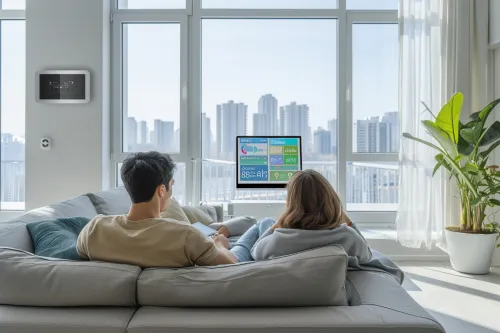 Vue conceptuelle d’un bâtiment intelligent intégrant normes, labels énergétiques et innovations durables pour préparer les perspectives d’avenir urbain