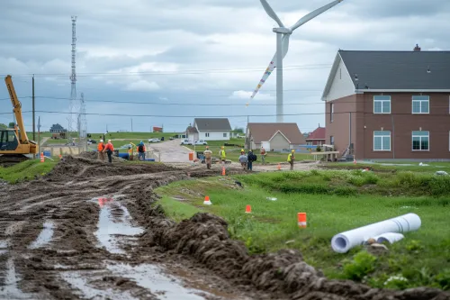 Vue conceptuelle montrant les freins techniques, lois complexes et coûts élevés limitant l’essor massif des énergies renouvelables