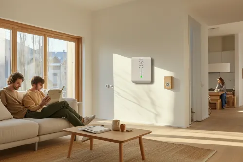 Système domotique moderne régulant chauffage et climatisation pour améliorer confort, économies d’énergie et gestion intelligente