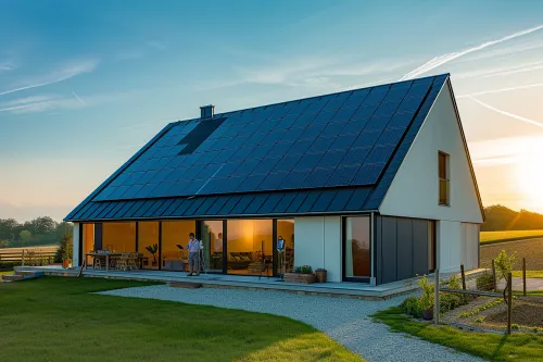Installation de panneaux solaires pour maison autonome, expliquant avantages, limites techniques et rentabilité globale du projet