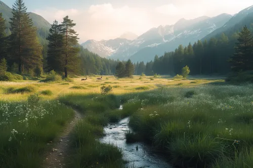 Paysage d’un parc national préservé montrant la richesse d’espèces végétales et animales, symbole de la protection active de la biodiversité