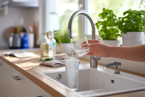 Vue rapprochée d’un système de traitement d’eau avancé garantissant une ressource plus saine et durable au quotidien