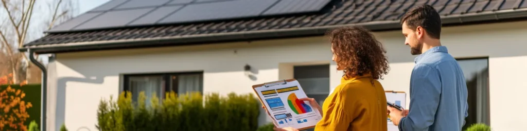 Maison en rénovation énergétique avec isolation renforcée, panneaux solaires et système de chauffage écologique performant